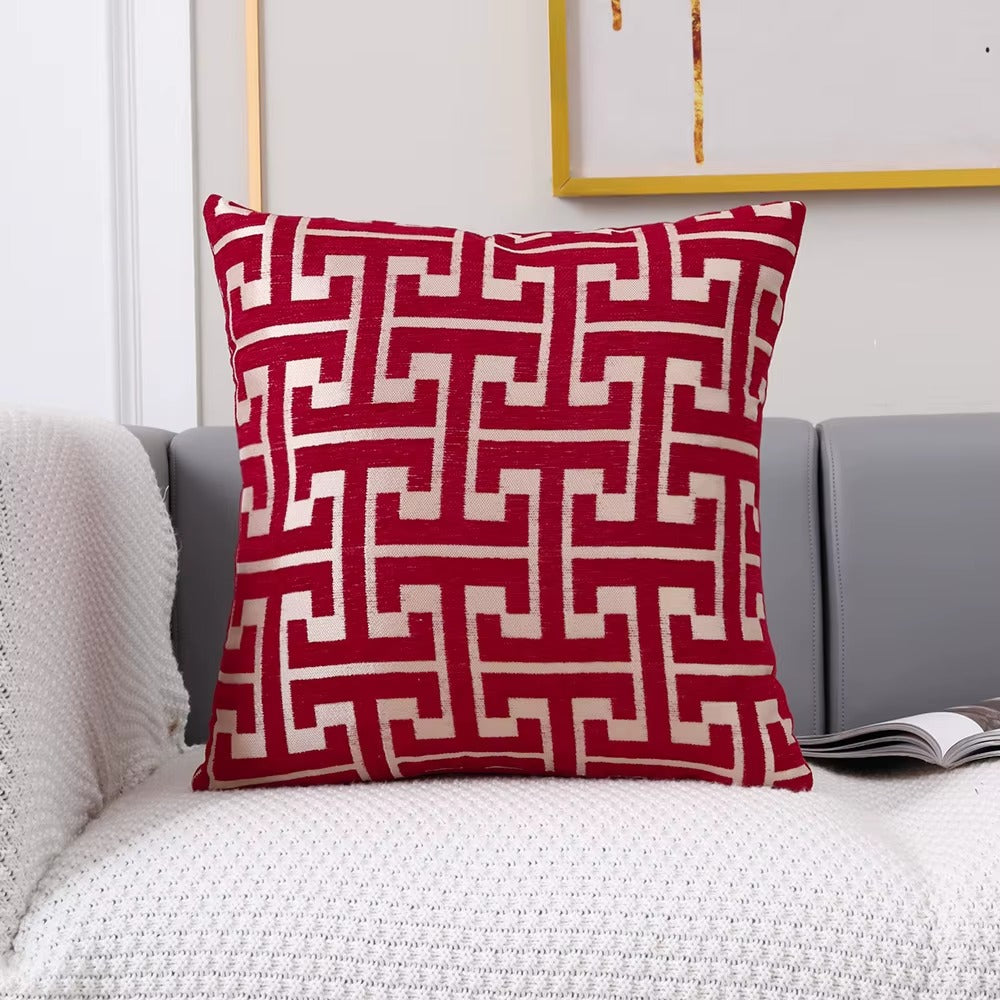 Housse de coussin Design Géométrique - Rouge