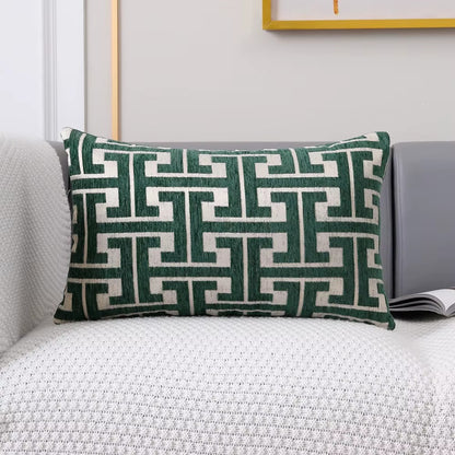 Housse de coussin Design Géométrique - Vert sapin