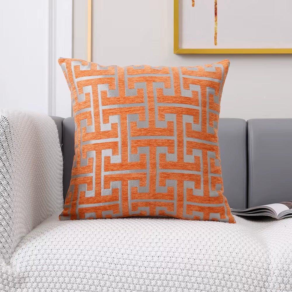 Housse de coussin Design Géométrique - Orange