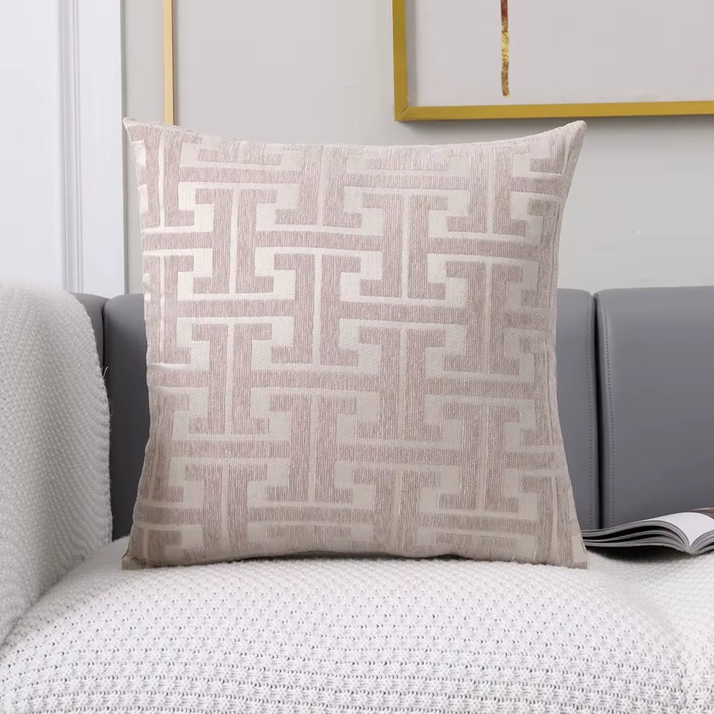 Housse de coussin Design Géométrique - Beige