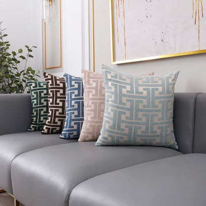 Housse de coussin Design Géométrique - Bleu ciel