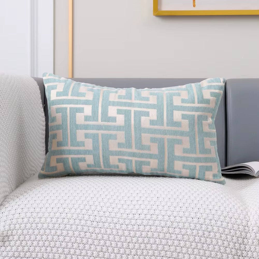 Housse de coussin Design Géométrique - Bleu ciel