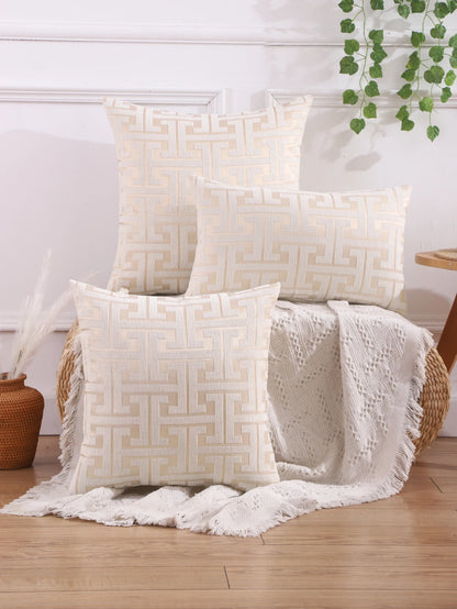Housse de coussin Design Géométrique Ecru