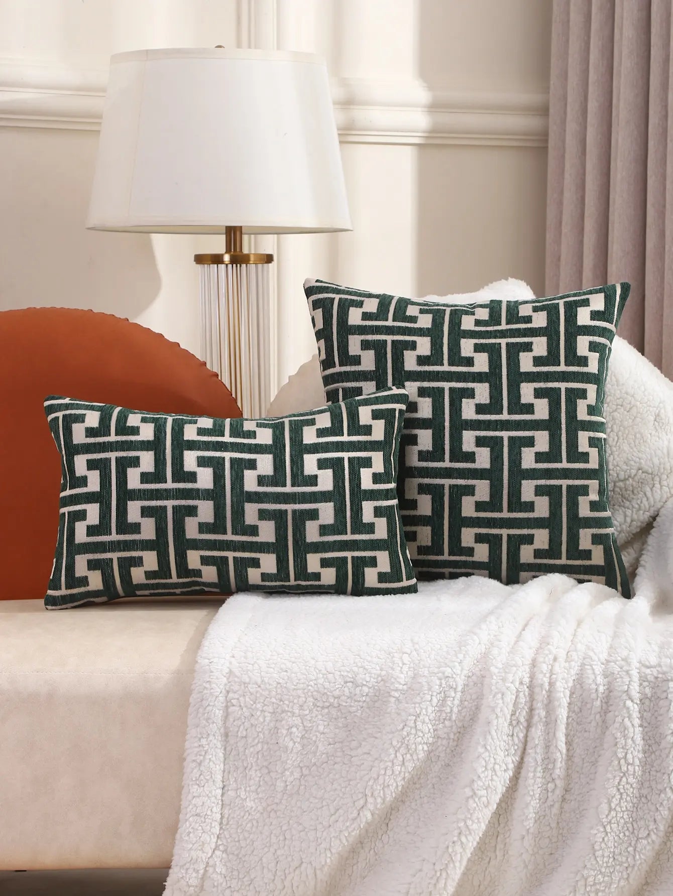 Housse de coussin Design Géométrique Noir
