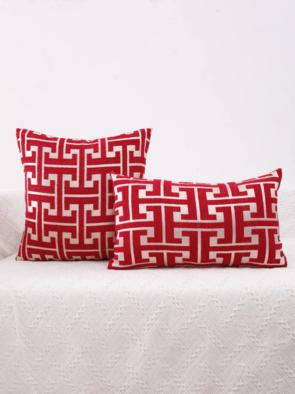 Housse de coussin Design Géométrique Rouge
