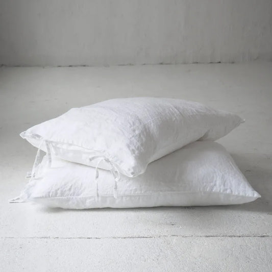 Housse de coussin en Lin Blanc