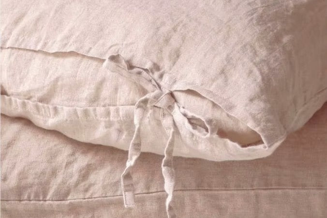 Housse de coussin en Lin Rose Poudré