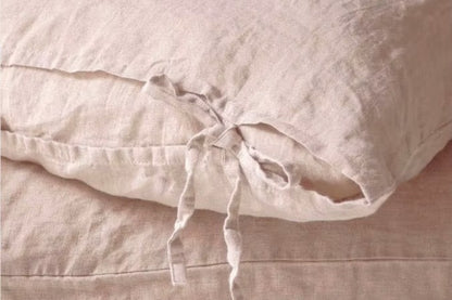 Housse de coussin en Lin Rose Poudré