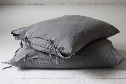 Housse de coussin en Lin Bleu Marine