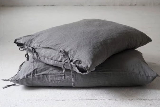 Housse de coussin en Lin Vert Forêt