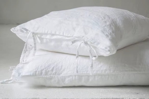 Housse de coussin en Lin Blanc