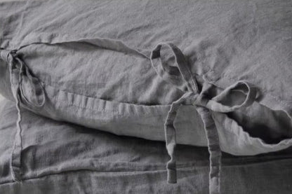 Housse de coussin en Lin Anthracite