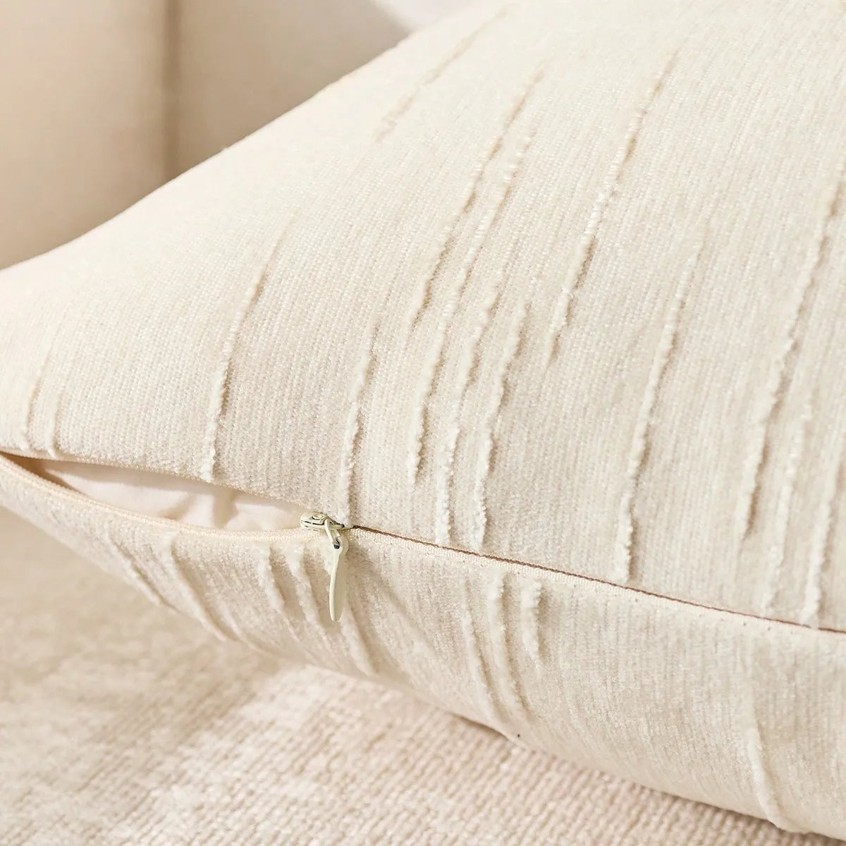 Housse de coussin en Lin 45x45 Beige