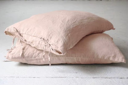 Housse de coussin en Lin Rose Poudré
