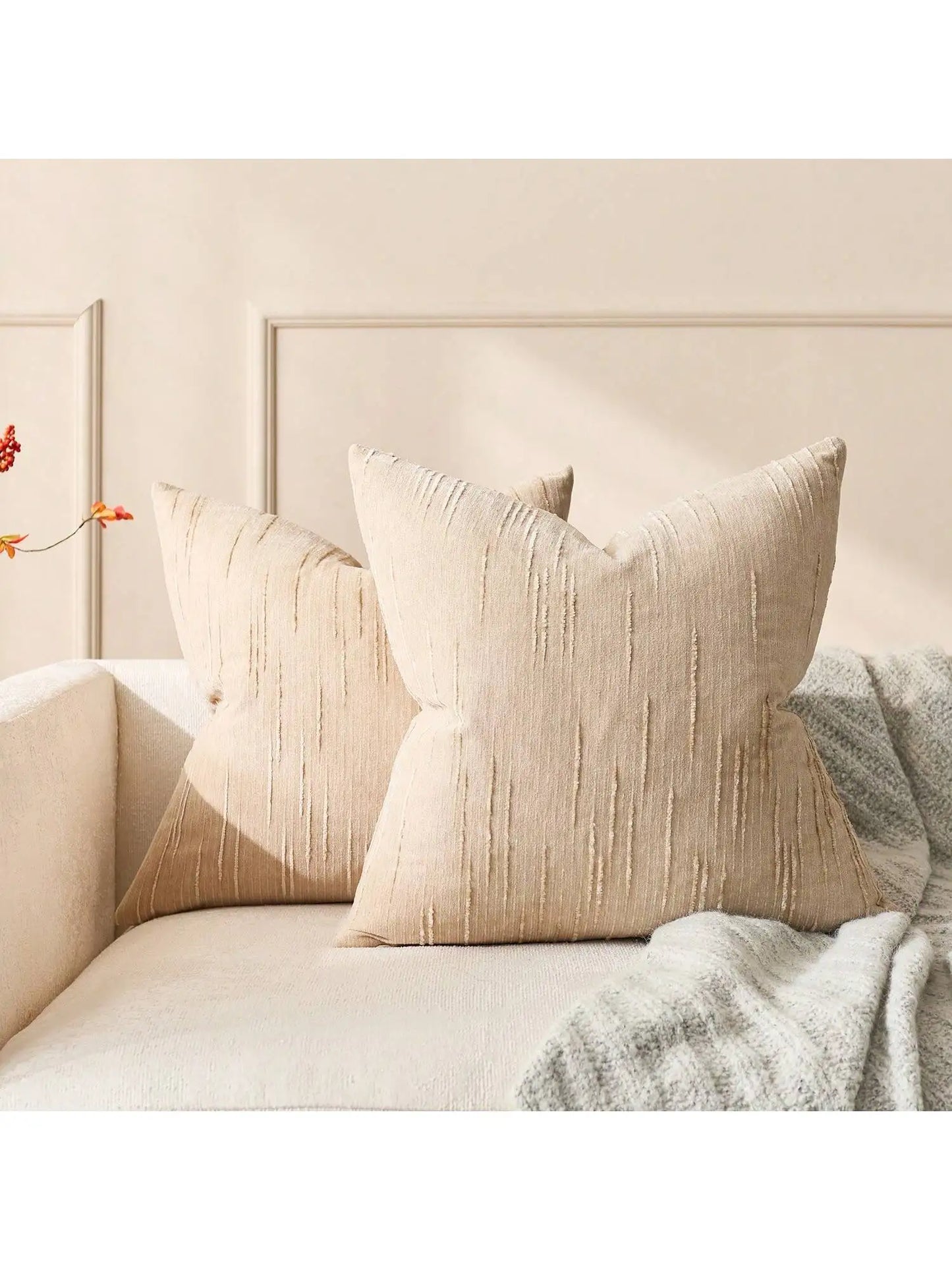 Housse de coussin en Lin 45x45 Ivoire