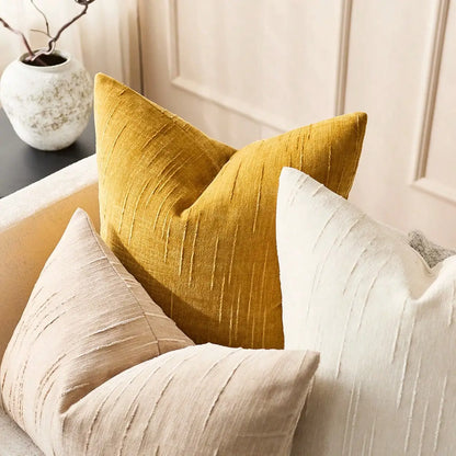 Housse de coussin en Lin 45x45 Ocre