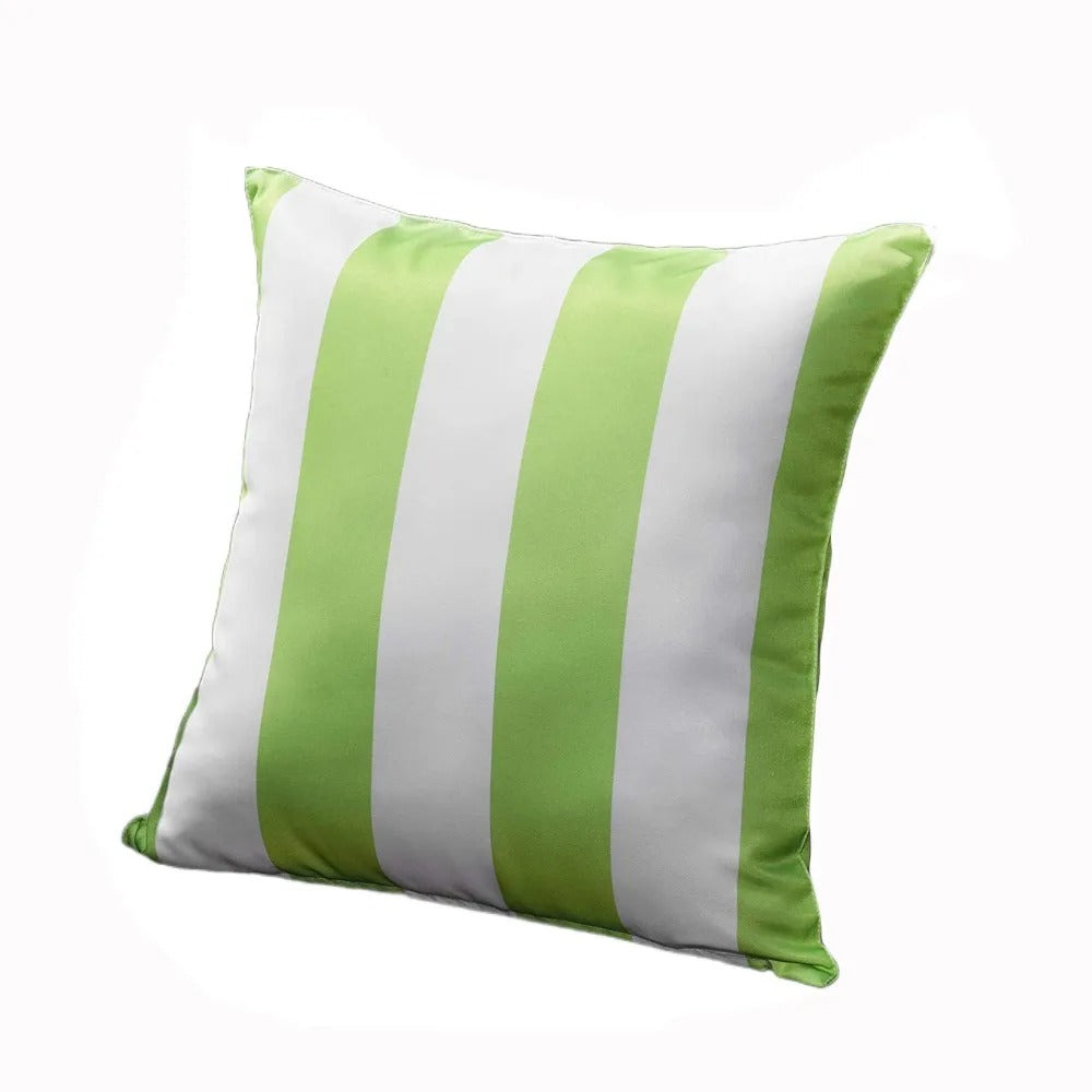 Housse de coussin Exterieur Imperméable Rayures Vertes