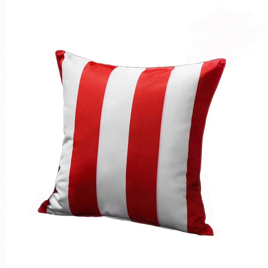 Housse de coussin Exterieur Imperméable Rayures Rouges