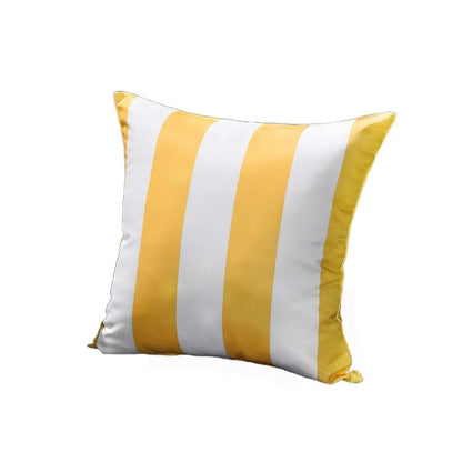 Housse de coussin Exterieur Imperméable Rayures Jaunes