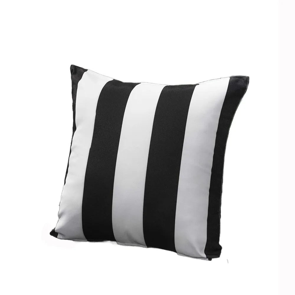 Housse de coussin Exterieur Imperméable Rayures Jaunes