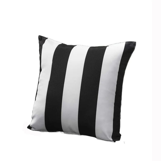 Housse de coussin Exterieur Imperméable Rayures Noires