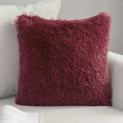 Housse de coussin<br>Fausse Fourrure Marron
