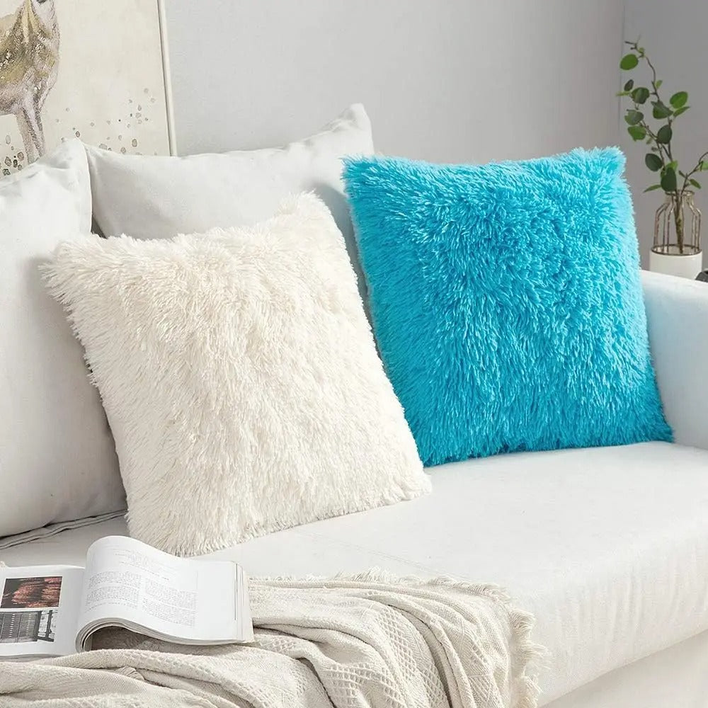 Housse de coussin<br>Fausse Fourrure Fuchsia