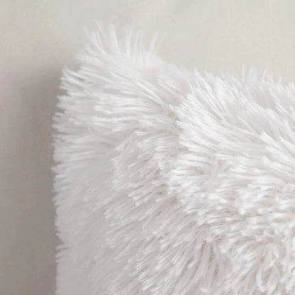 Housse de coussin<br>Fausse Fourrure Turquoise