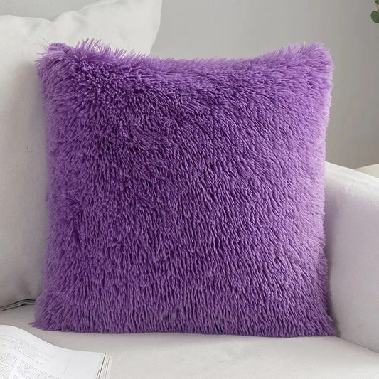 Housse de coussin<br>Fausse Fourrure Violet