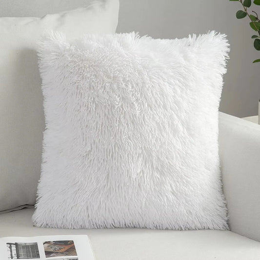 Housse de coussin<br>Fausse Fourrure Blanc