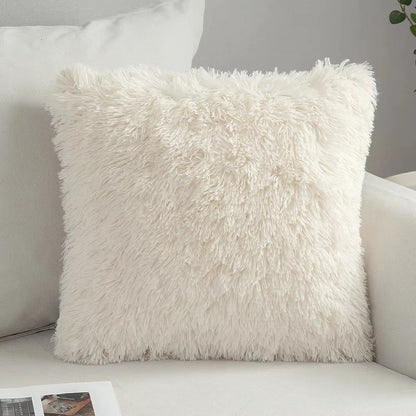 Housse de coussin<br> Fausse Fourrure Ecru