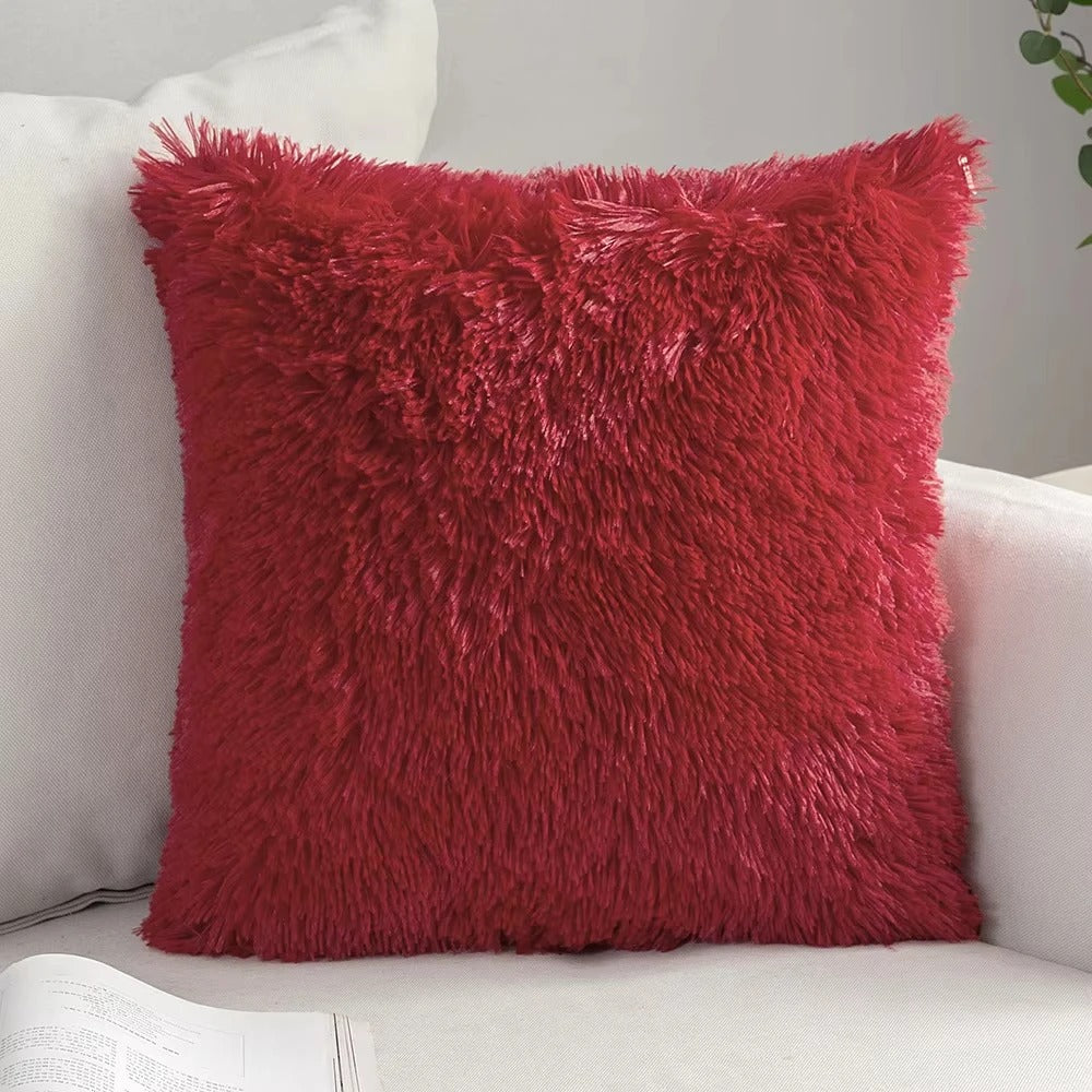 Housse de coussin<br>Fausse Fourrure Marron