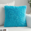 Housse de coussin Fausse Fourrure Turquoise
