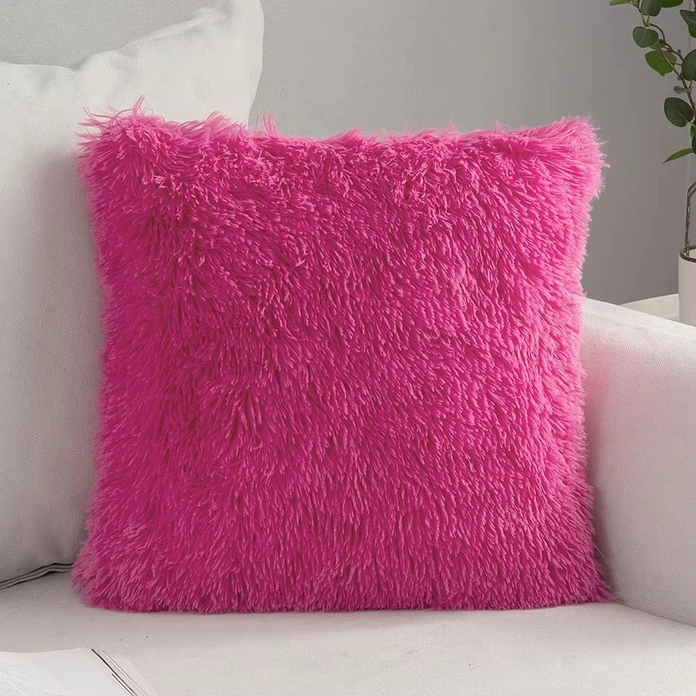 Housse de coussin<br>Fausse Fourrure Fuchsia
