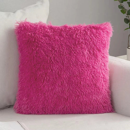 Housse de coussin<br>Fausse Fourrure Fuchsia