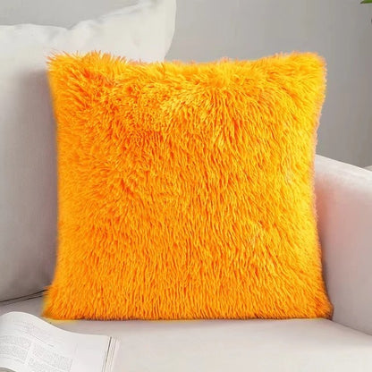 Housse de coussin<br>Fausse Fourrure Jaune