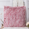 Housse de coussin Fausse Fourrure Chiné Framboise