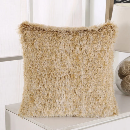 Housse de coussin<br> Fausse Fourrure Chiné Beige