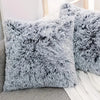Housse de coussin Fausse Fourrure Chiné Noir et Blanc