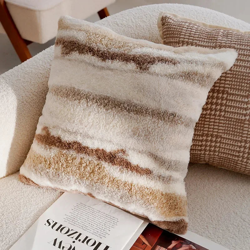 Housse de coussin en fausse fourrure<br>Cosy