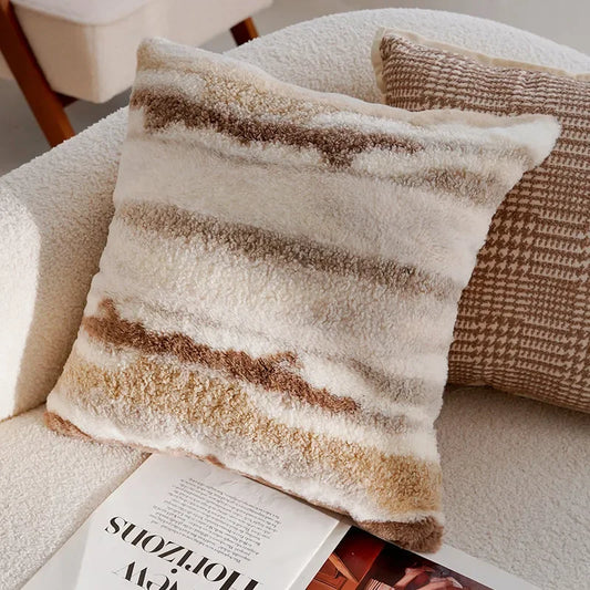 Housse de coussin en fausse fourrure<br>Cosy