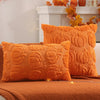 Housse de coussin Halloween Citrouille Orange à citrouilles en relief effet peluche, formats 45x45cm et 30x50cm