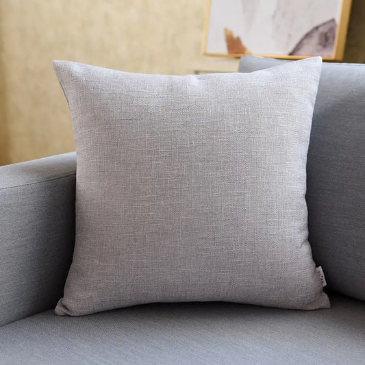 Housse de coussin<br>Lin Uni Gris