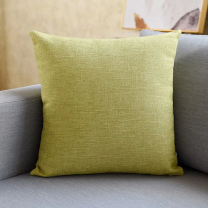 Housse de coussin<br> Lin Uni Jaune Moutarde