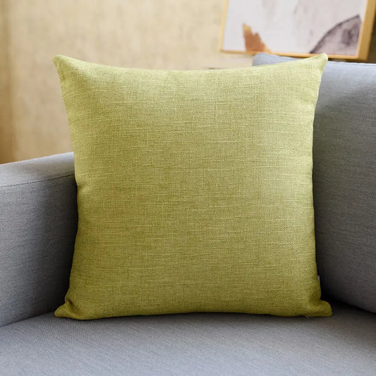Housse de coussin<br> Lin Uni Vert Olive
