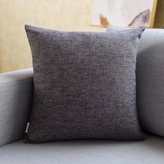 Housse de coussin Lin Uni Anthracite