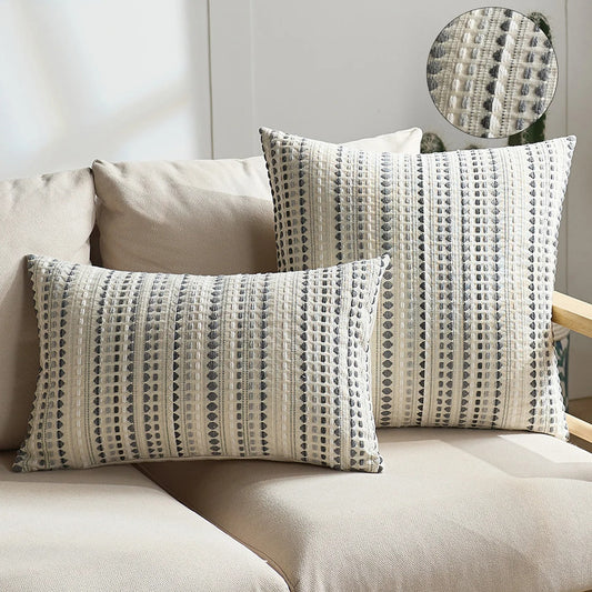 Housse de coussin Macramé Boheme Gris