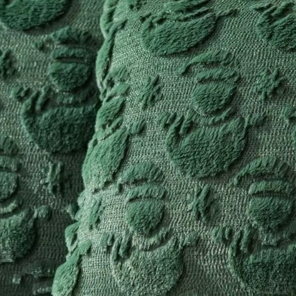 Détail du relief en peluche des Snowman, coloris Vert Sapin