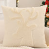 Housse de coussin de Noël Renne Ivoire avec tête de renne en relief, 45x45cm
