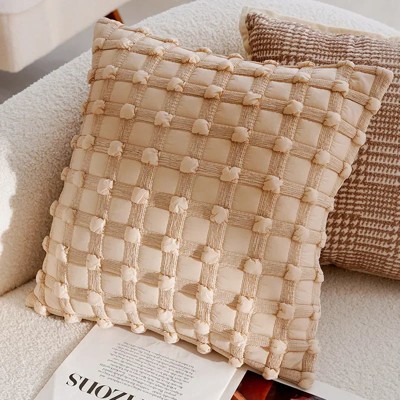 Housse de coussin Patchwork<br> Ocre - Velours côtelé